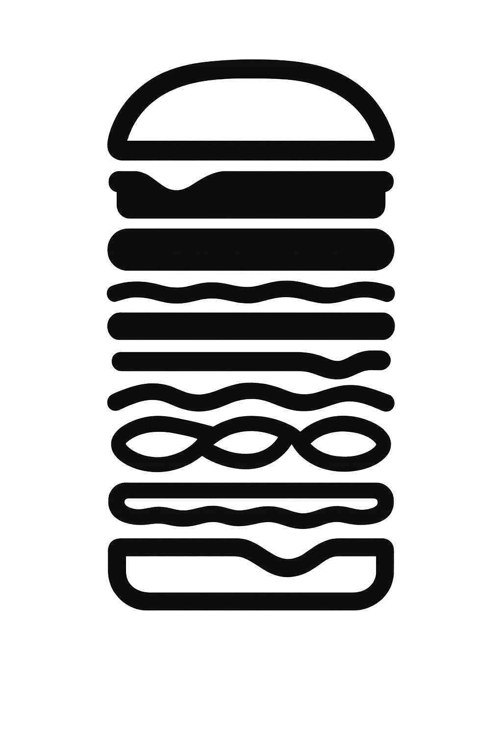 Disassembled burger background
